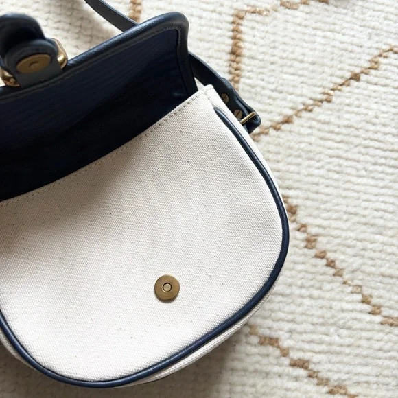 J. Crew Classic Small Saddle Crossbody Bag Canvas - Picture 3 of 7